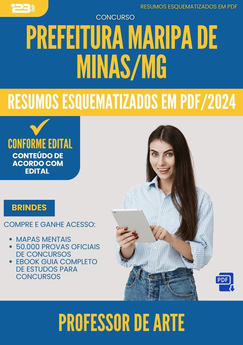 Resumos Esquematizados para Concurso Professor De Arte da Prefeitura Maripa De Minas Mg 2025 - Conteúdo de Acordo com Edital