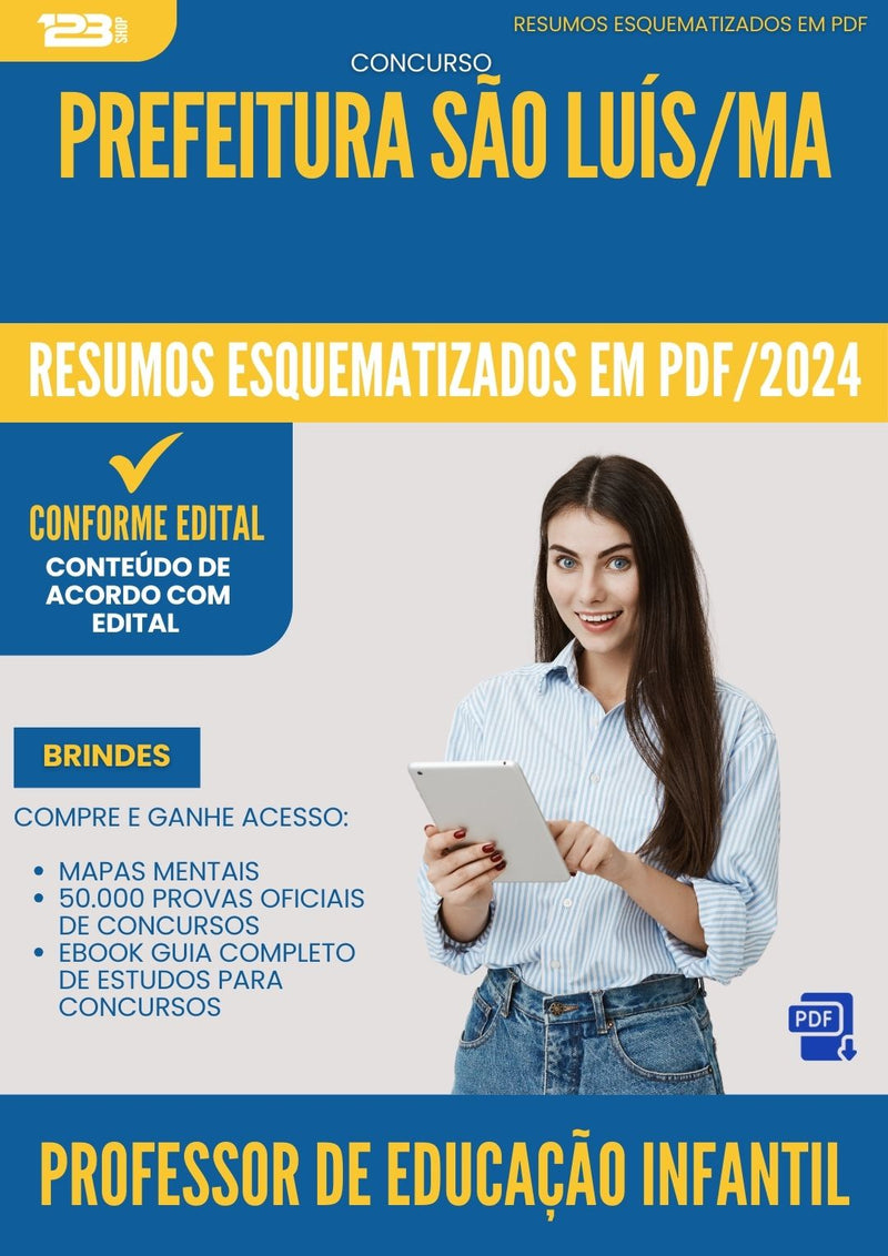 Resumos Esquematizados para Concurso Professor De Educacao Infantil da Prefeitura Sao Luis Ma 2025 - Conteúdo de Acordo com Edital
