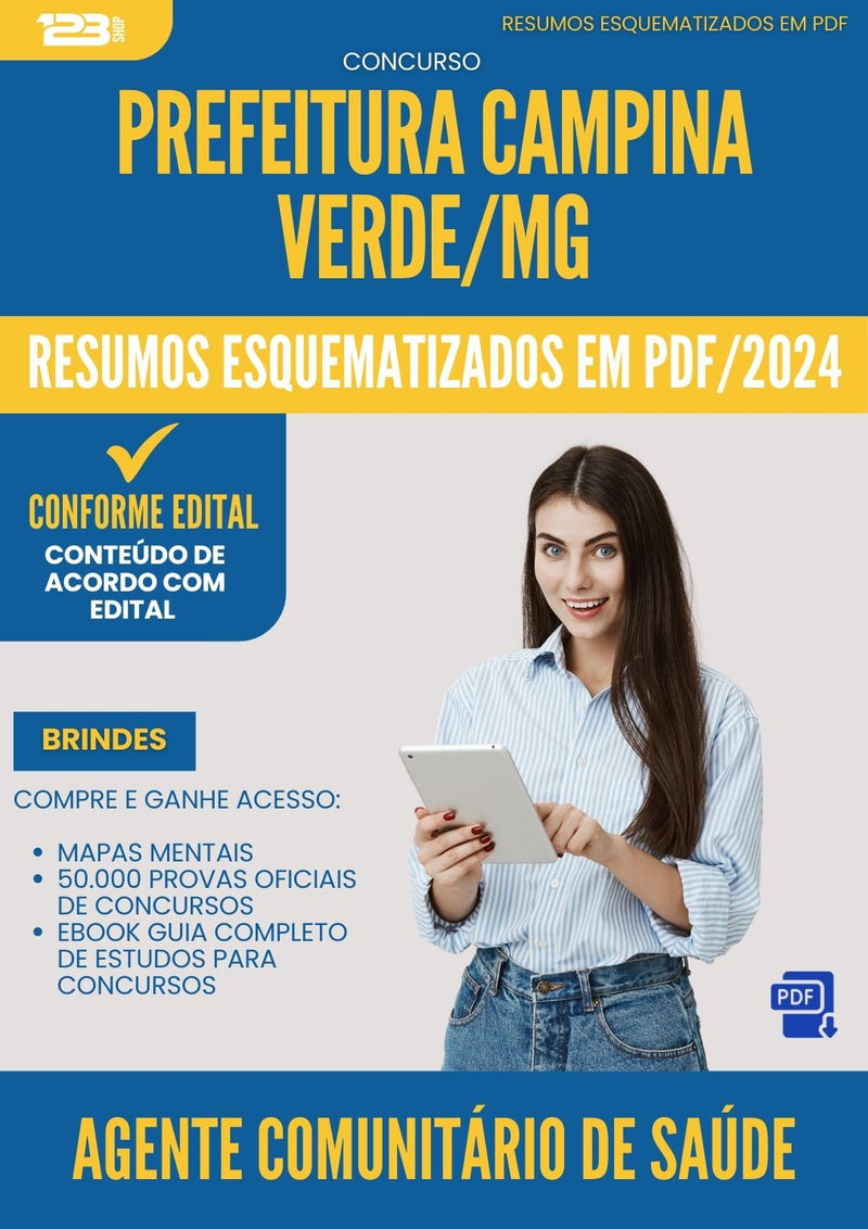 Resumos Esquematizados para Concurso Agente Comunitario De Saude da Prefeitura Campina Verde Mg 2025 - Conteúdo de Acordo com Edital