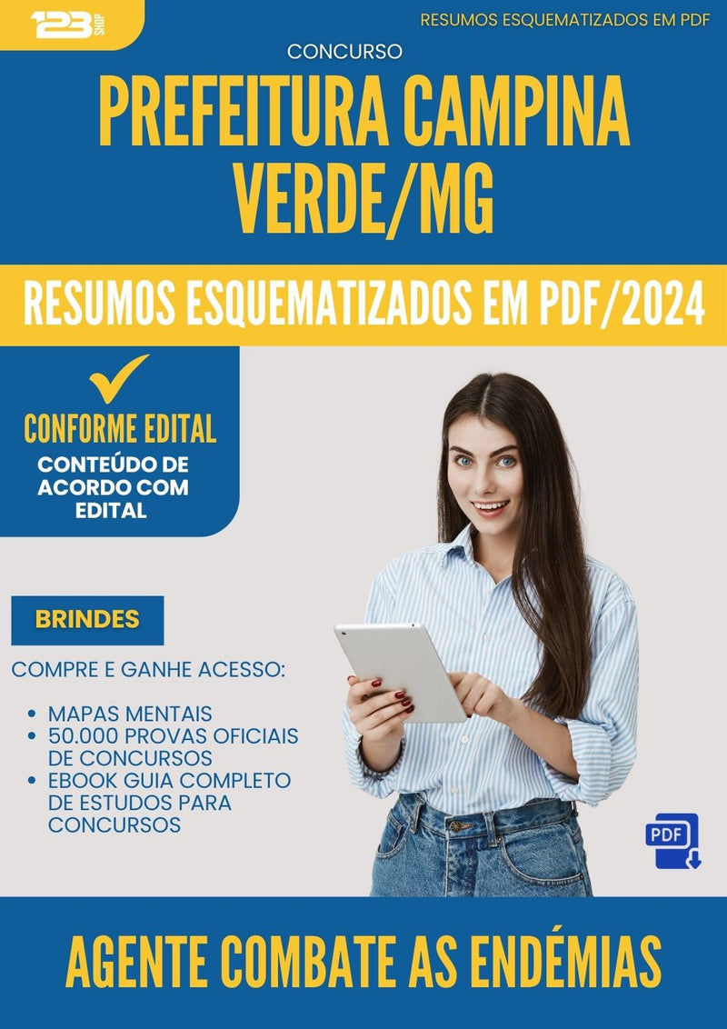 Resumos Esquematizados para Concurso Agente Combate As Endemias da Prefeitura Campina Verde Mg 2025 - Conteúdo de Acordo com Edital