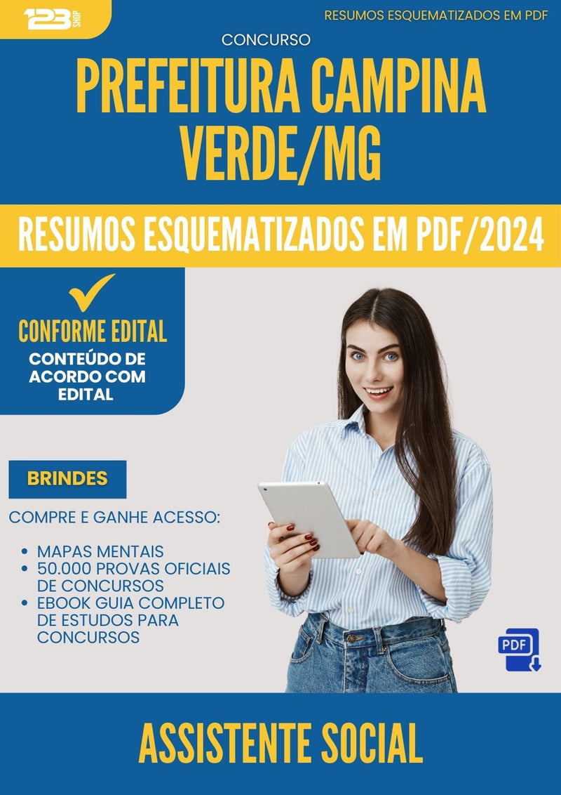 Resumos Esquematizados para Concurso Assistente Social da Prefeitura Campina Verde Mg 2025 - Conteúdo de Acordo com Edital