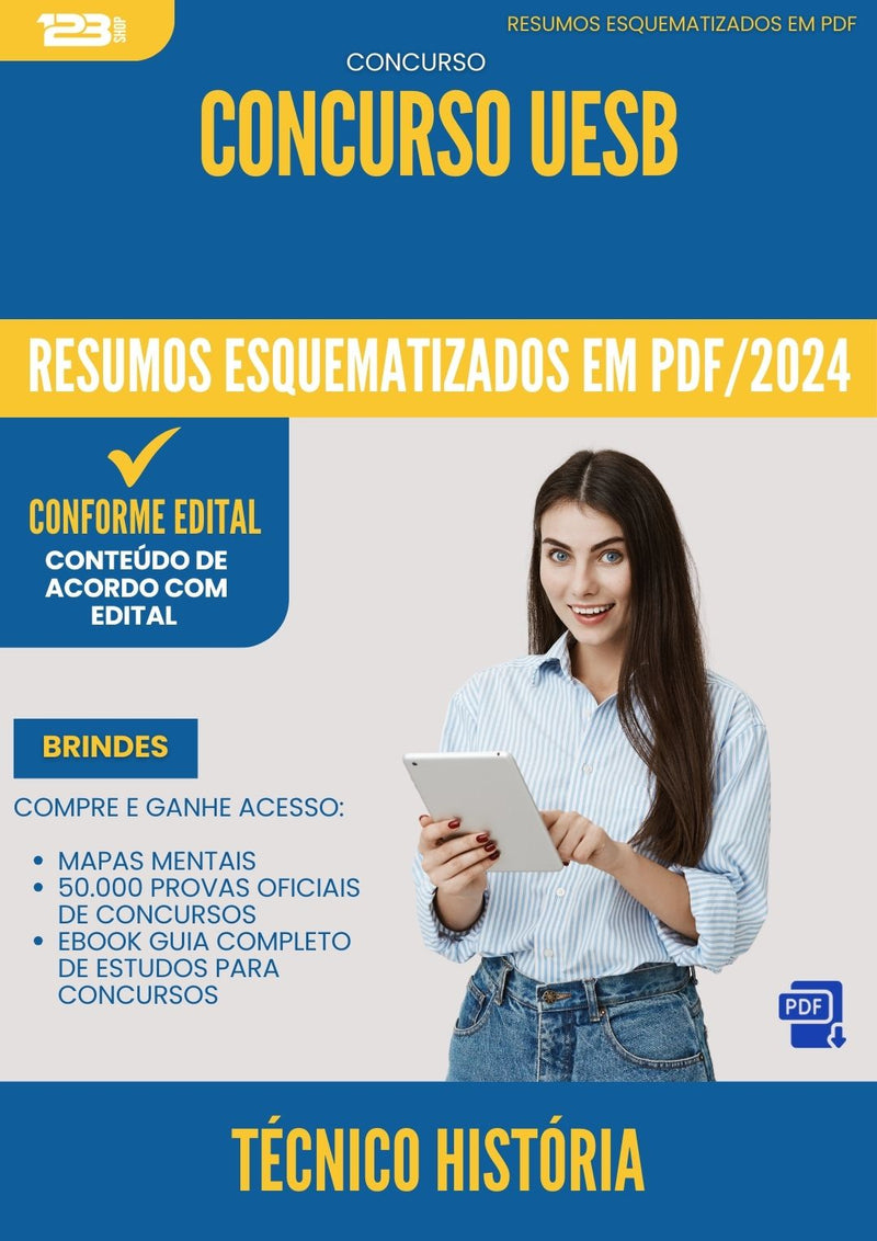 Resumos Esquematizados para Concurso Tecnico Historia Uesb 2025 - Conteúdo de Acordo com Edital