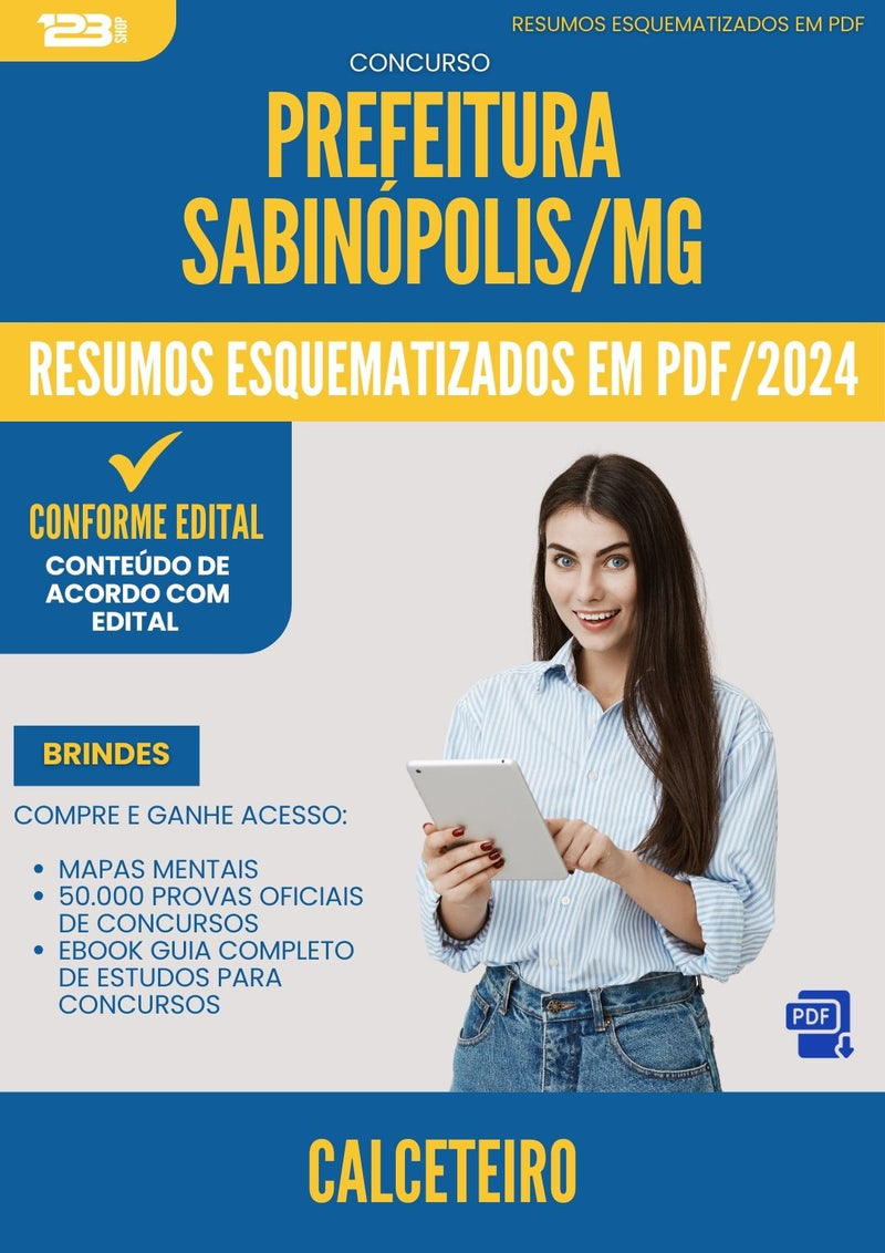 Resumos Esquematizados para Concurso Calceteiro da Prefeitura Sabinopolis Mg 2025 - Conteúdo de Acordo com Edital