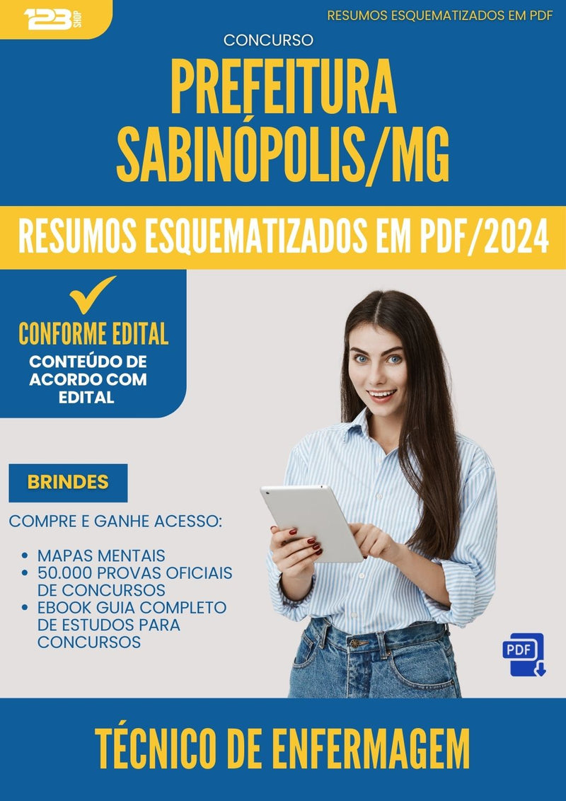 Resumos Esquematizados para Concurso Tecnico De Enfermagem da Prefeitura Sabinopolis Mg 2025 - Conteúdo de Acordo com Edital