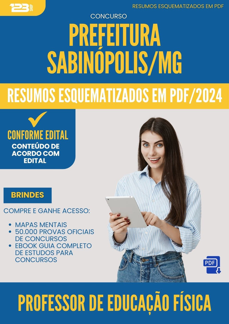 Resumos Esquematizados para Concurso Professor De Educacao Fisica da Prefeitura Sabinopolis Mg 2025 - Conteúdo de Acordo com Edital