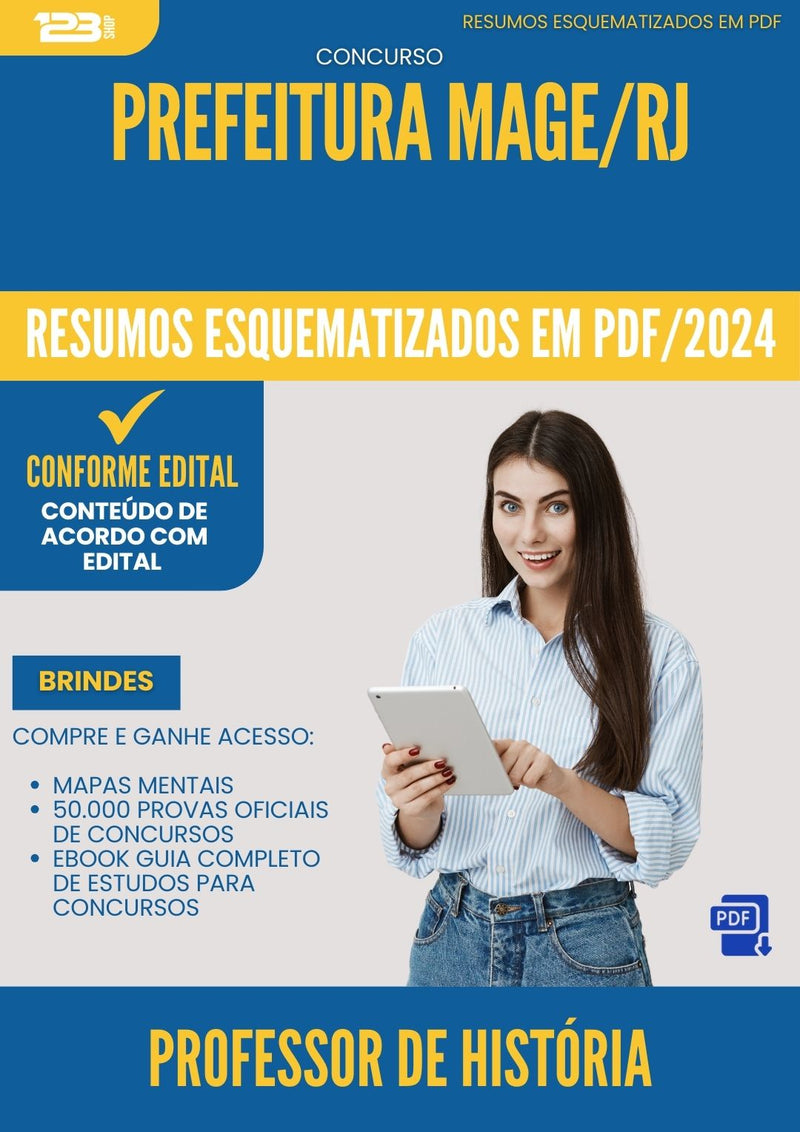 Resumos Esquematizados para Concurso Professor De Historia da Prefeitura Mage Rj 2025 - Conteúdo de Acordo com Edital