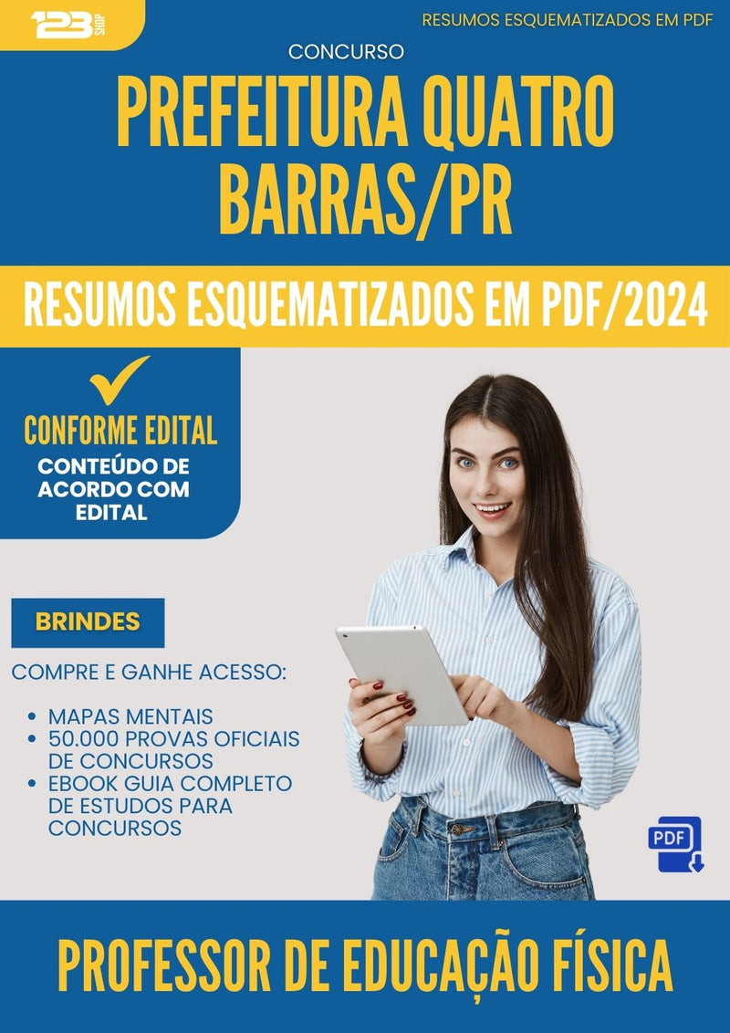 Resumos Esquematizados para Concurso Professor De Educacao Fisica Quatro da Prefeitura Barras Pr 2025 - Conteúdo de Acordo com Edital