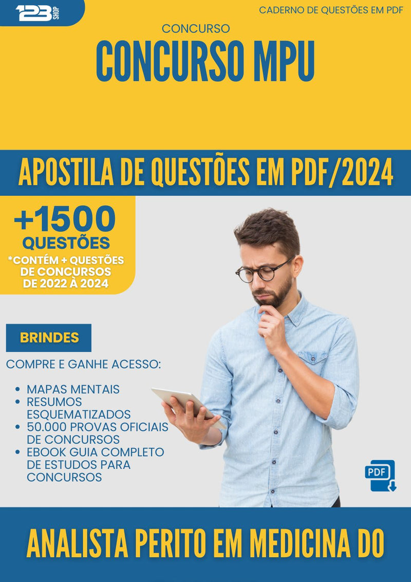 Apostila de Questões para Concurso Analista Perito Em Medicina Do Trabalho Mpu 2025 - Mais de 1.500 Questões