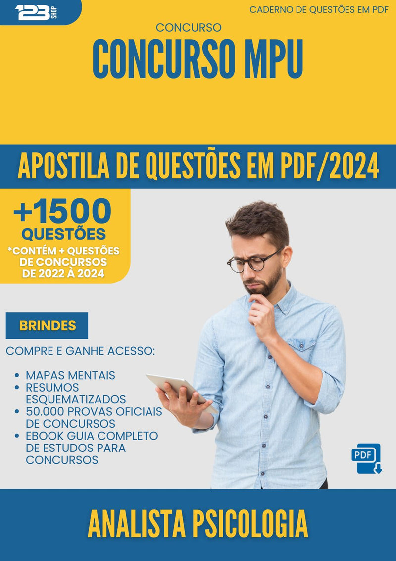 Apostila de Questões para Concurso Analista Psicologia Mpu 2025 - Mais de 1.500 Questões