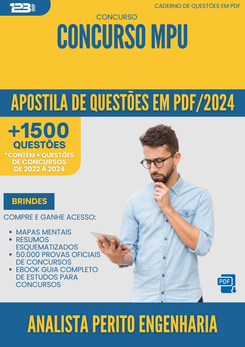 Apostila de Questões para Concurso Analista Perito Engenharia Seguranca Trabalho Mpu 2025 - Mais de 1.500 Questões