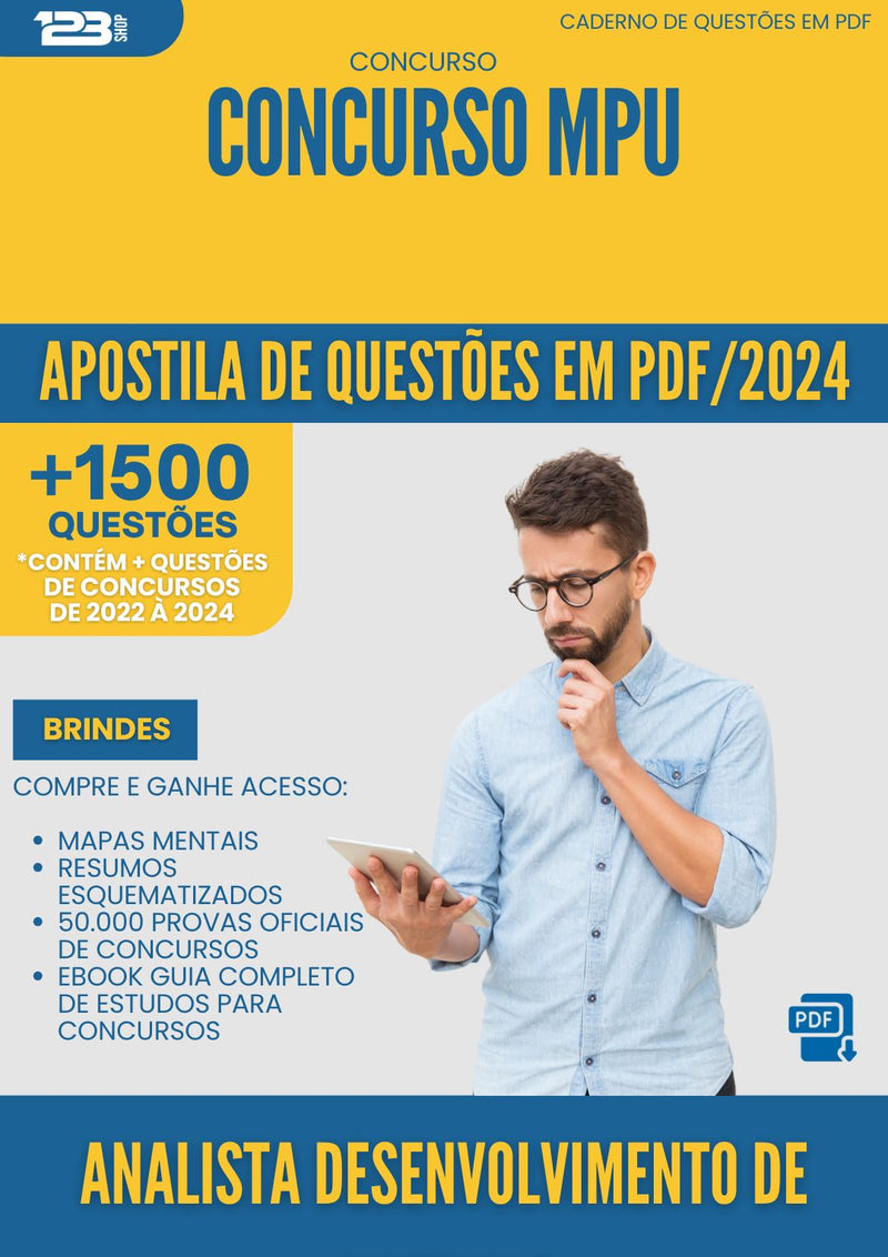 Apostila de Questões para Concurso Analista Desenvolvimento De Sistemas Mpu 2025 - Mais de 1.500 Questões