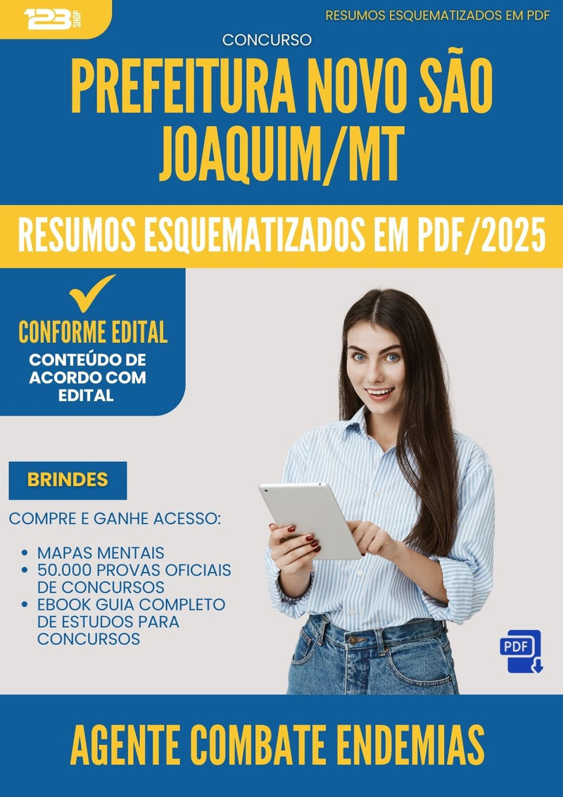 Resumos Esquematizados para Concurso Agente Combate Endemias da Prefeitura Novo Sao Joaquim Mt 2025 - Conteúdo de Acordo com Edital