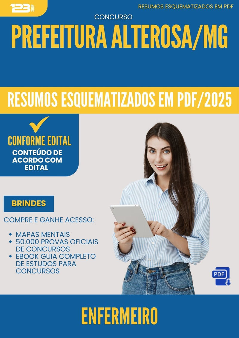 Resumos Esquematizados para Concurso Enfermeiro da Prefeitura Alterosa Mg 2025 - Conteúdo de Acordo com Edital