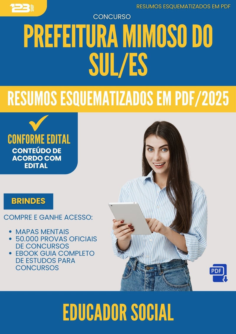 Resumos Esquematizados para Concurso Educador Social da Prefeitura Mimoso Do Sul Es 2025 - Conteúdo de Acordo com Edital