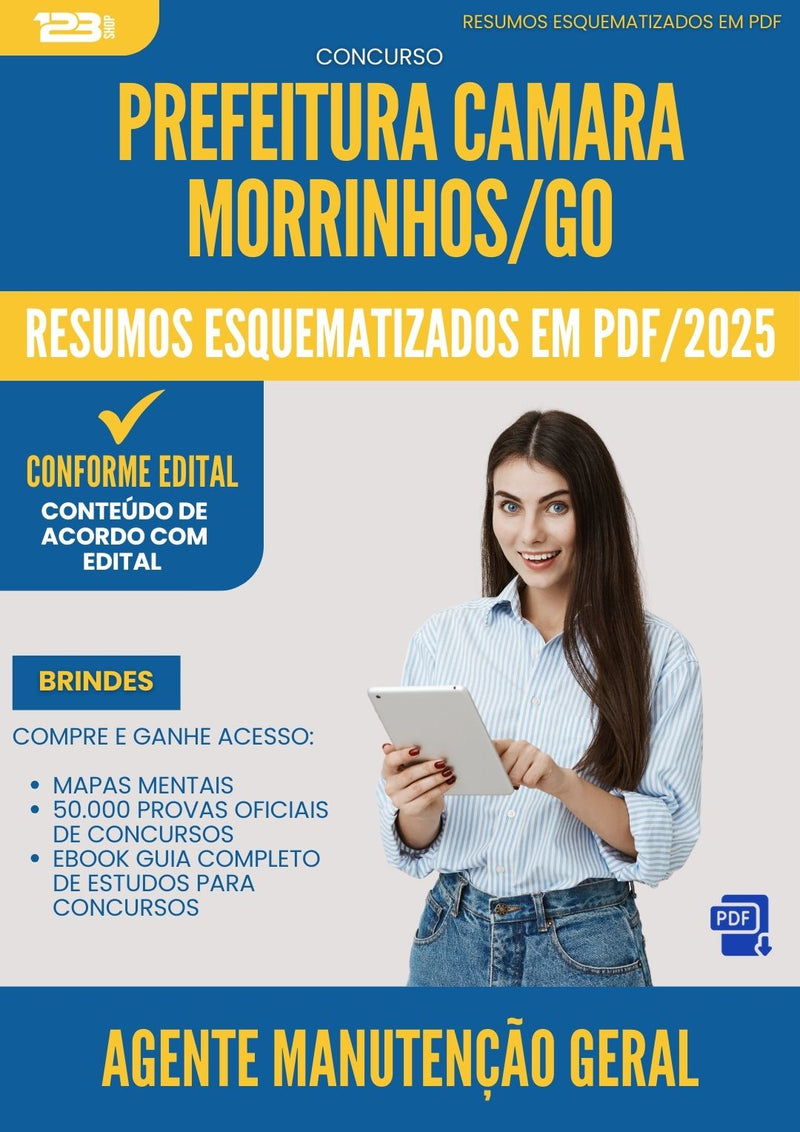 Resumos Esquematizados para Concurso Agente Manutencao Geral Camara da Prefeitura Morrinhos Go 2025 - Conteúdo de Acordo com Edital
