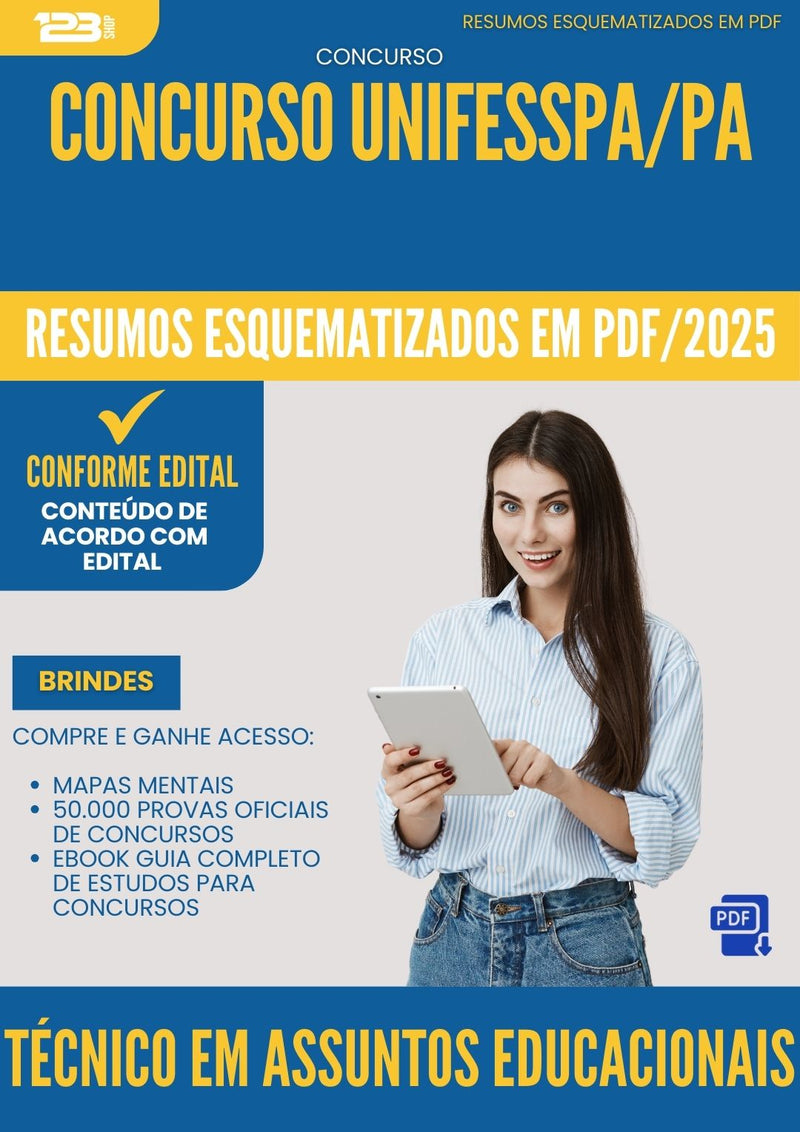 Resumos Esquematizados para Concurso Tecnico Em Assuntos Educacionais Unifesspa Pa 2025 - Conteúdo de Acordo com Edital