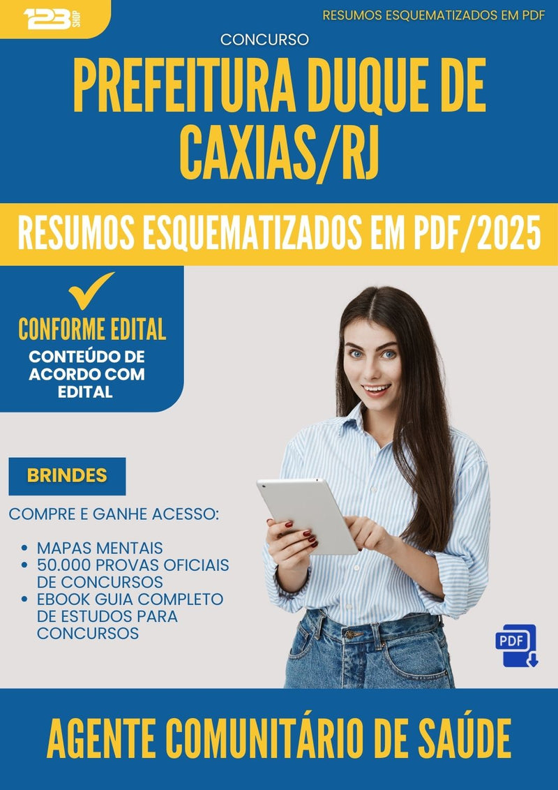 Resumos Esquematizados para Concurso Agente Comunitario De Saude Duque De da Prefeitura Caxias Rj 2025 - Conteúdo de Acordo com Edital