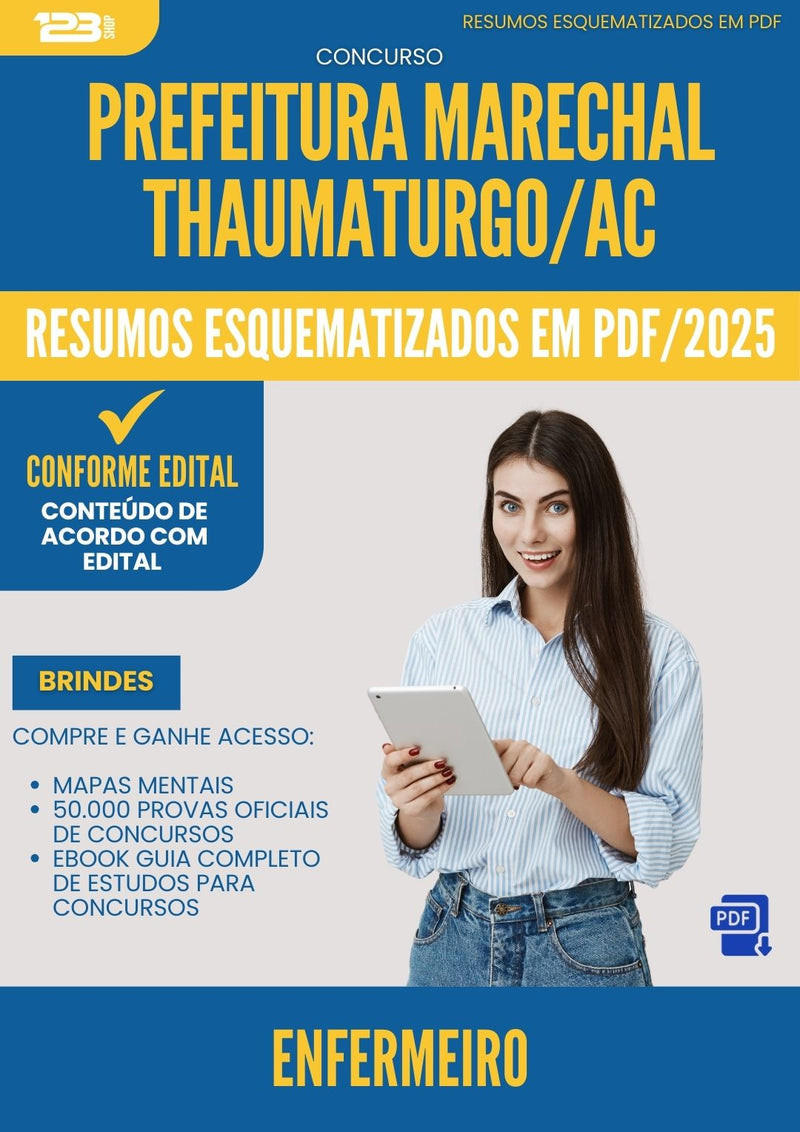 Resumos Esquematizados para Concurso Enfermeiro da Prefeitura Marechal Thaumaturgo Ac 2025 - Conteúdo de Acordo com Edital