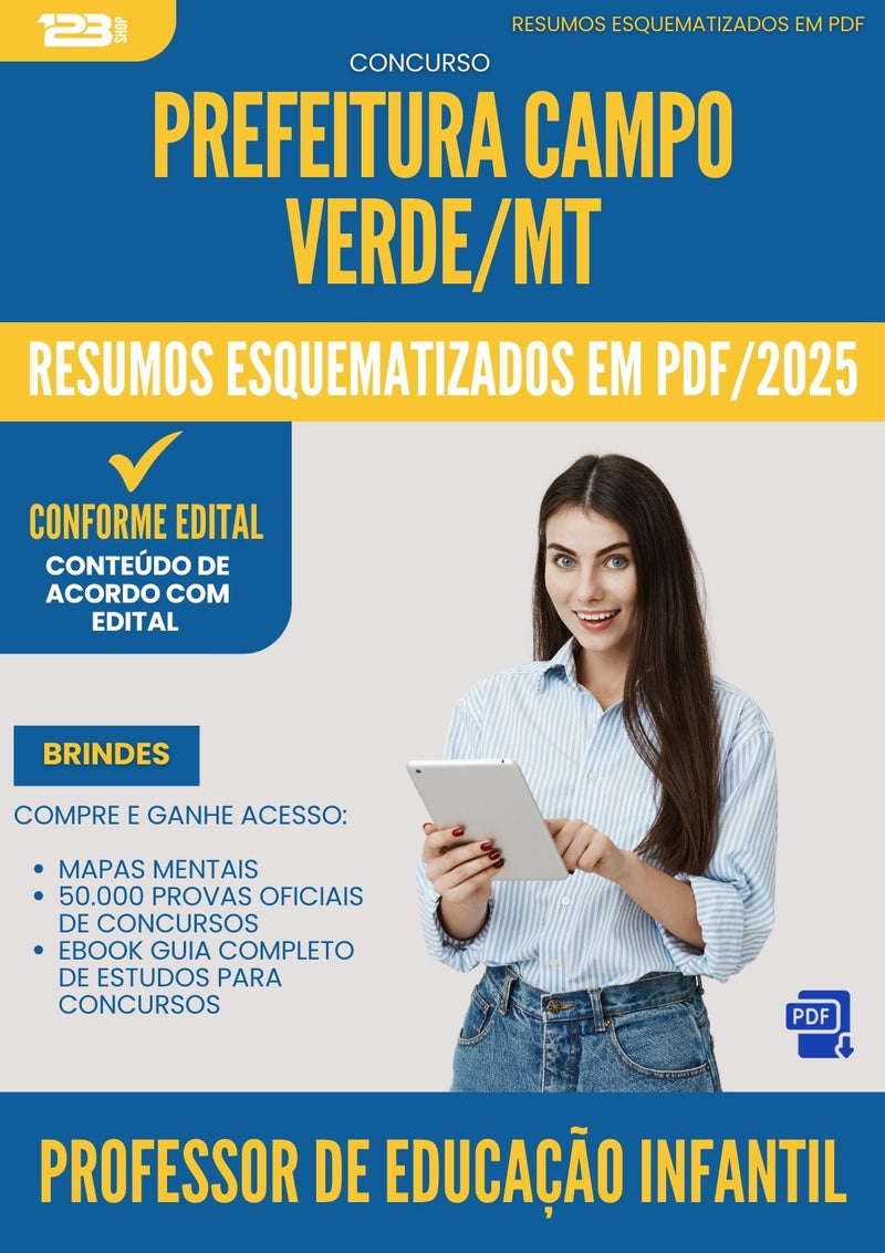 Resumos Esquematizados para Concurso Professor De Educacao Infantil da Prefeitura Campo Verde Mt 2025 - Conteúdo de Acordo com Edital