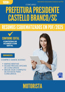Resumos Esquematizados para Concurso Motorista da Prefeitura Presidente Castello Branco Sc 2025 - Conteúdo de Acordo com Edital