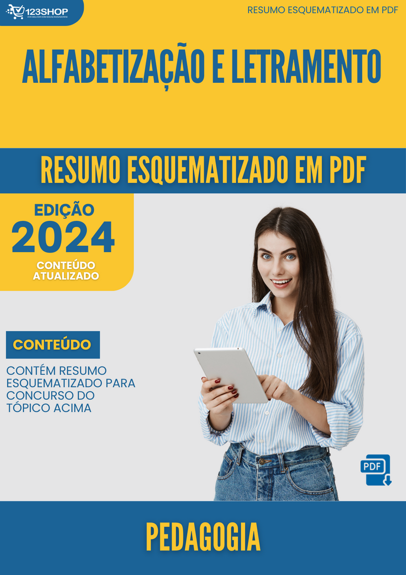 Resumo Esquematizado de Pedagogia Sobre Alfabetização E Letramento para Concursos | loja123shop
