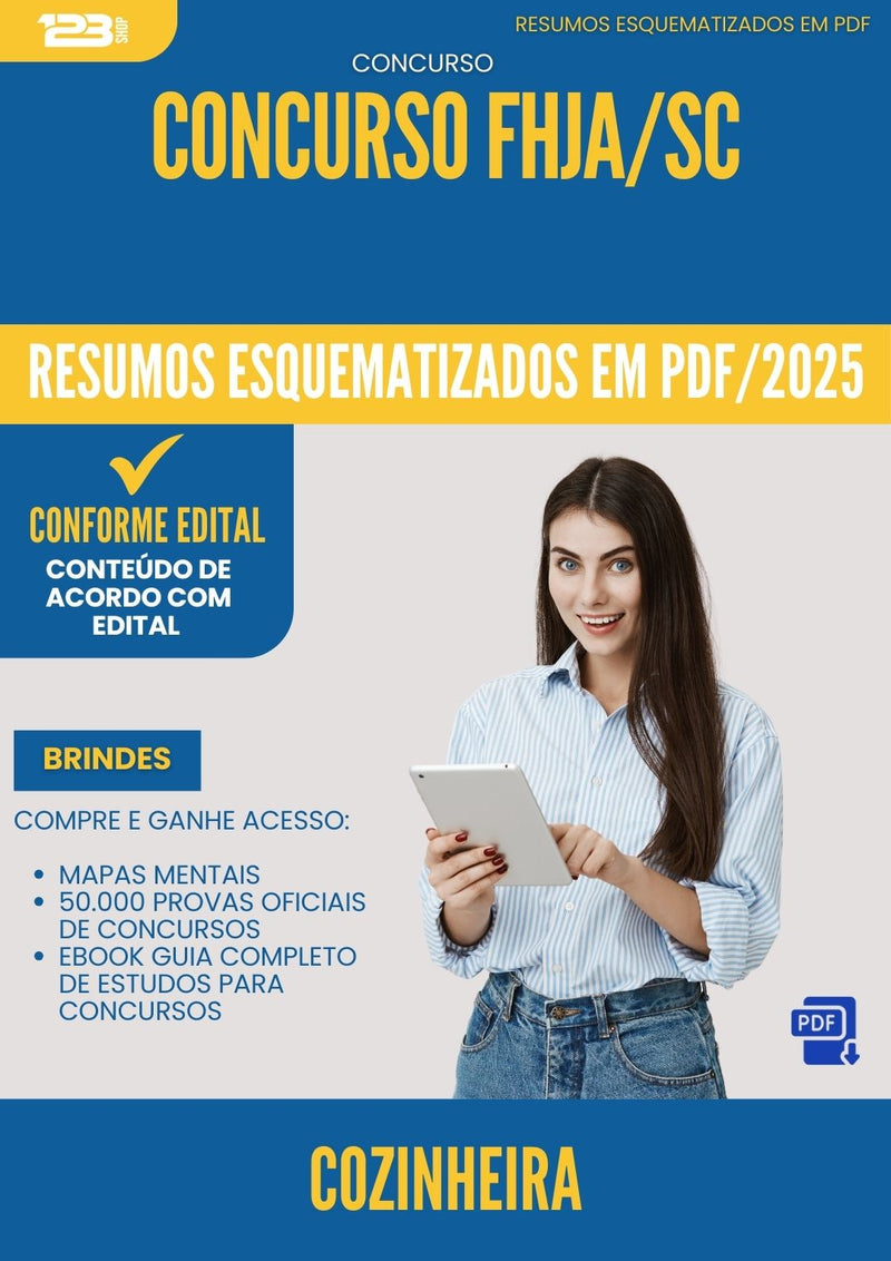 Resumos Esquematizados para Concurso Cozinheira Fhja Sc 2025 - Conteúdo de Acordo com Edital