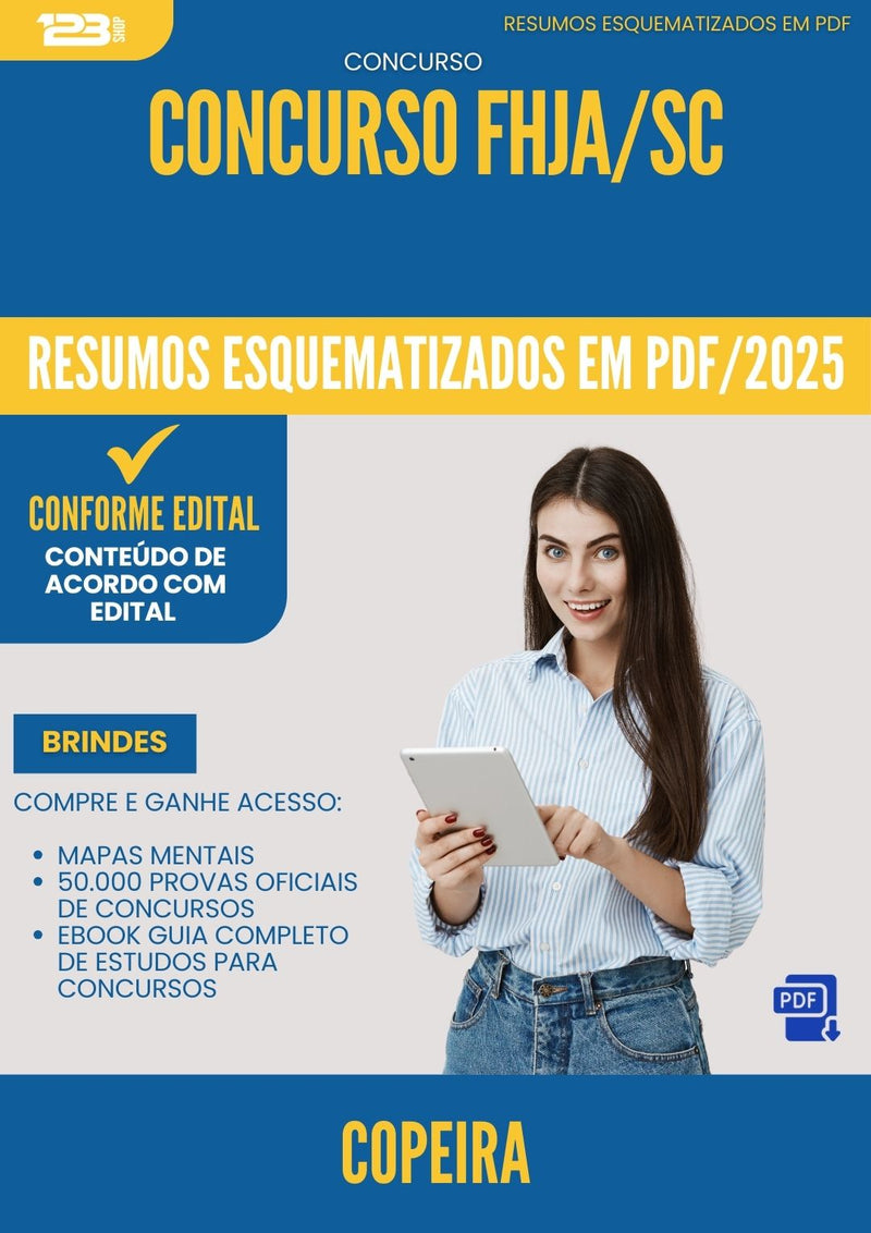 Resumos Esquematizados para Concurso Copeira Fhja Sc 2025 - Conteúdo de Acordo com Edital