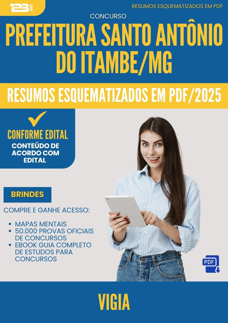 Resumos Esquematizados para Concurso Vigia Santo Antonio Do da Prefeitura Itambe Mg 2025 - Conteúdo de Acordo com Edital
