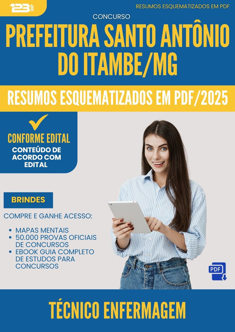 Resumos Esquematizados para Concurso Tecnico Enfermagem Santo Antonio Do da Prefeitura Itambe Mg 2025 - Conteúdo de Acordo com Edital