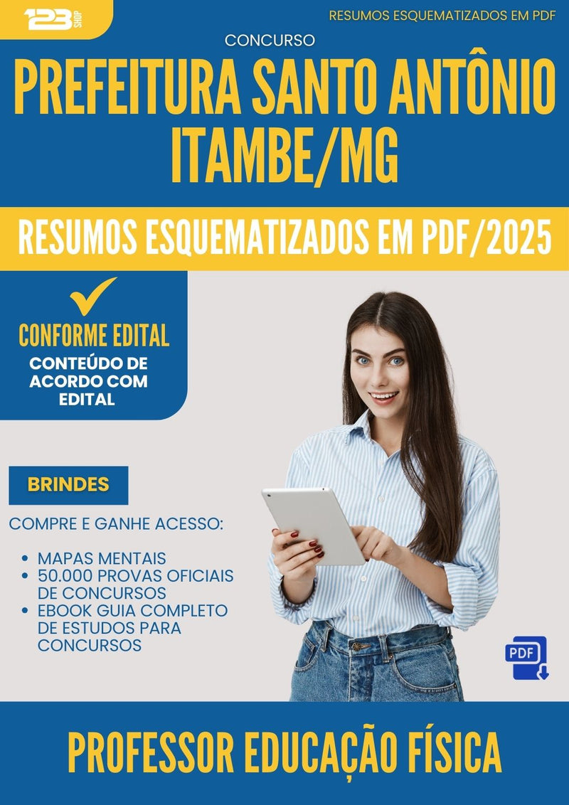 Resumos Esquematizados para Concurso Professor Educacao Fisica Santo Antonio da Prefeitura Itambe Mg 2025 - Conteúdo de Acordo com Edital