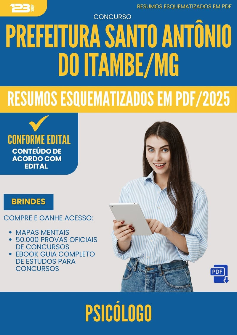 Resumos Esquematizados para Concurso Psicologo Santo Antonio Do da Prefeitura Itambe Mg 2025 - Conteúdo de Acordo com Edital