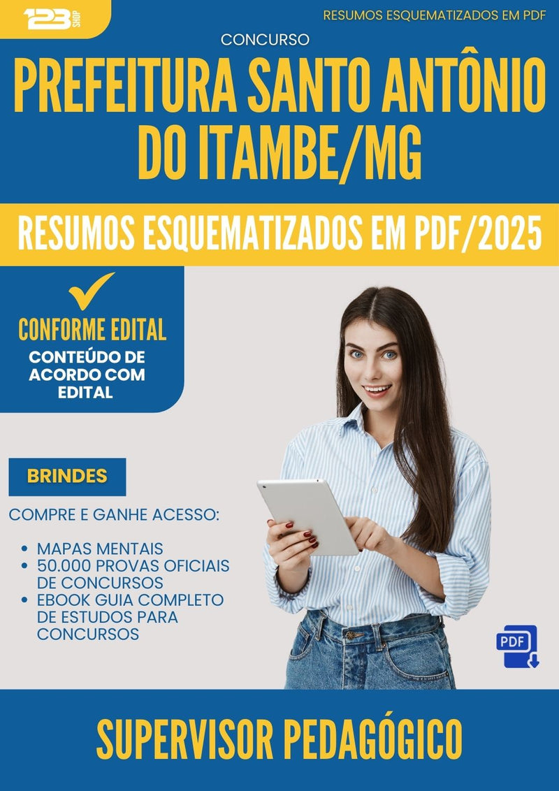 Resumos Esquematizados para Concurso Supervisor Pedagogico Santo Antonio Do da Prefeitura Itambe Mg 2025 - Conteúdo de Acordo com Edital
