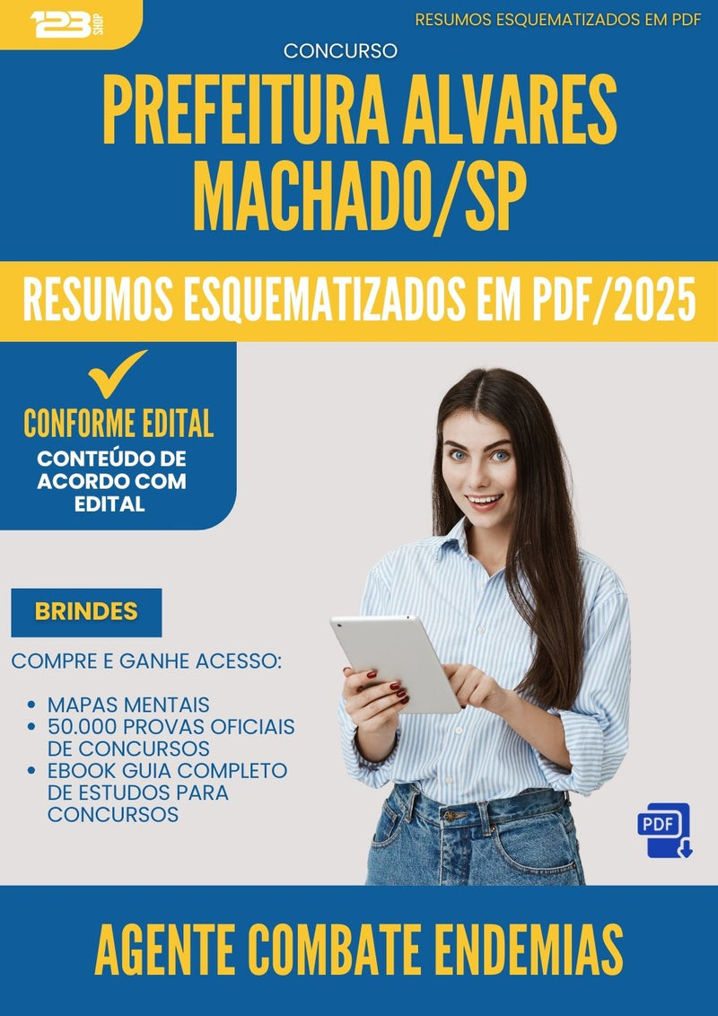Resumos Esquematizados para Concurso Agente Combate Endemias da Prefeitura Alvares Machado Sp 2025 - Conteúdo de Acordo com Edital