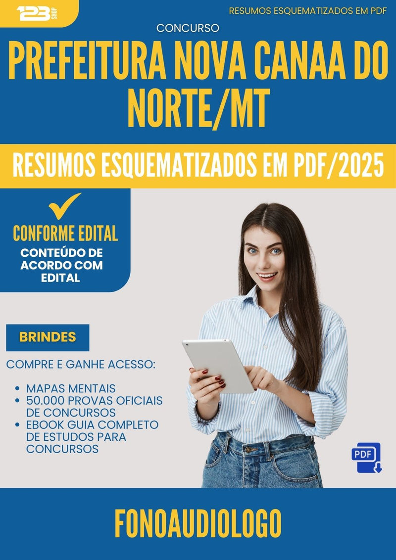 Resumos Esquematizados para Concurso Fonoaudiologo Nova da Prefeitura Canaa Do Norte Mt 2025 - Conteúdo de Acordo com Edital