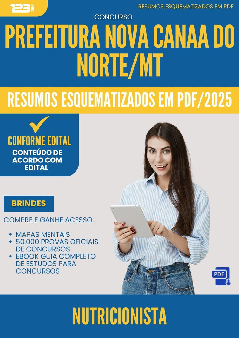 Resumos Esquematizados para Concurso Nutricionista Nova da Prefeitura Canaa Do Norte Mt 2025 - Conteúdo de Acordo com Edital