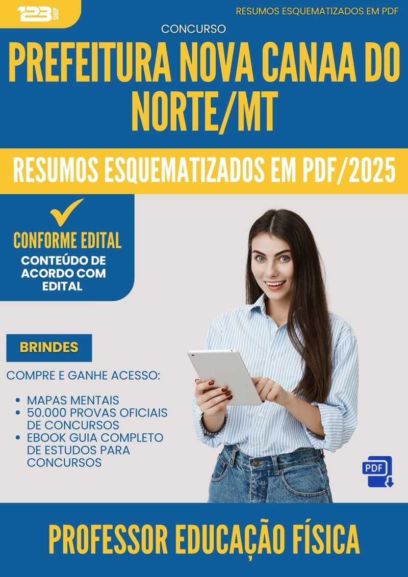Resumos Esquematizados para Concurso Professor Educacao Fisica Nova da Prefeitura Canaa Do Norte Mt 2025 - Conteúdo de Acordo com Edital