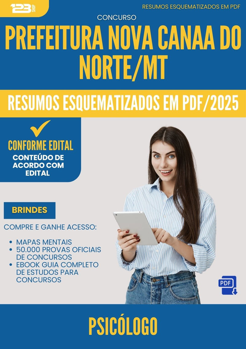 Resumos Esquematizados para Concurso Psicologo Nova da Prefeitura Canaa Do Norte Mt 2025 - Conteúdo de Acordo com Edital