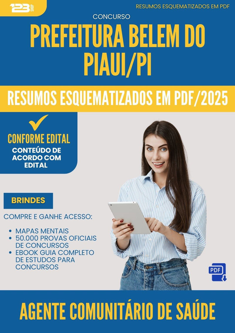 Resumos Esquematizados para Concurso Agente Comunitario De Saude da Prefeitura Belem Do Piaui Pi 2025 - Conteúdo de Acordo com Edital