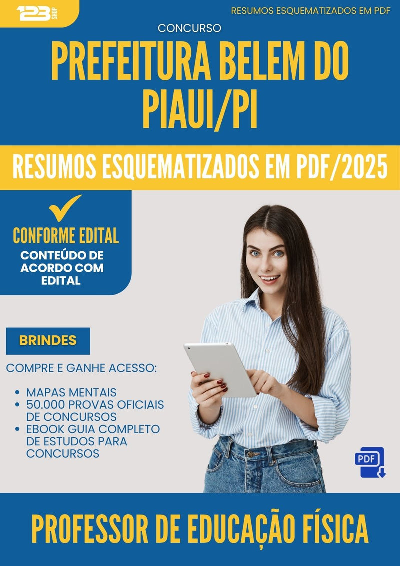 Resumos Esquematizados para Concurso Professor De Educacao Fisica da Prefeitura Belem Do Piaui Pi 2025 - Conteúdo de Acordo com Edital
