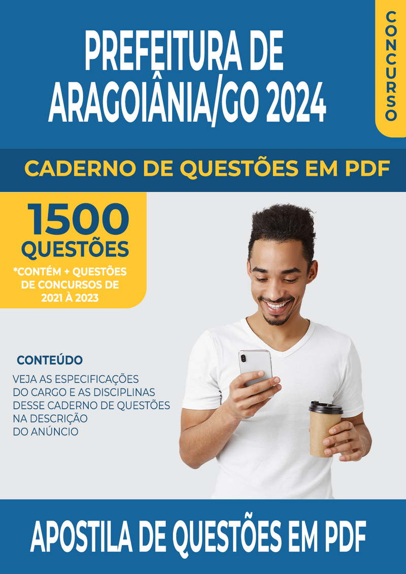 Apostila de Questões para Concurso da Prefeitura de Aragoiânia/GO 2024 para Professor Pedagogo - Mais de 1.500 Questões Gabaritadas | loja123shop