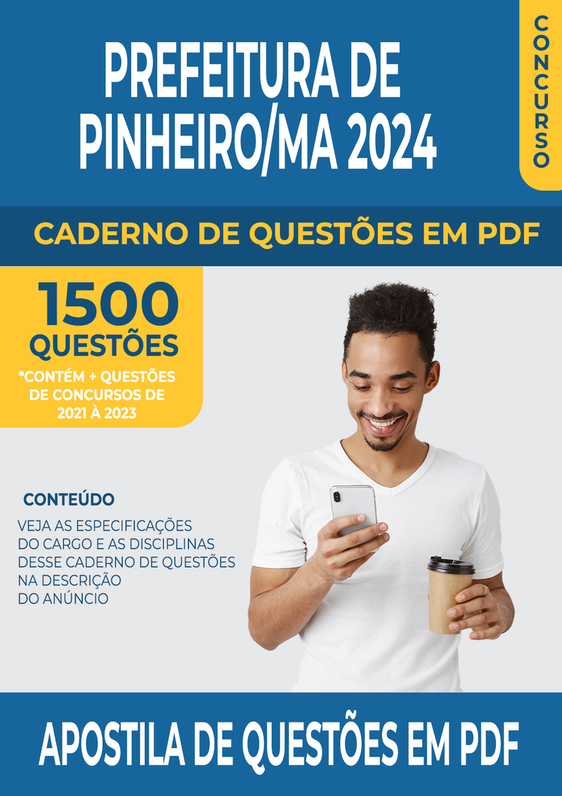 Apostila de Questões para Concurso da Prefeitura de Pinheiro/MA 2024 para Guarda Municipal - Mais de 1.500 Questões Gabaritadas | loja123shop