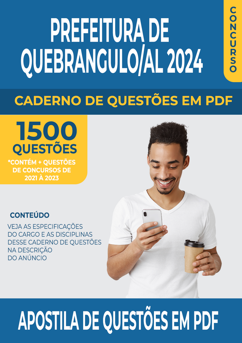 Apostila de Questões para Concurso da Prefeitura de Quebrangulo/AL 2024 para Jornalista - Mais de 1.500 Questões Gabaritadas | loja123shop