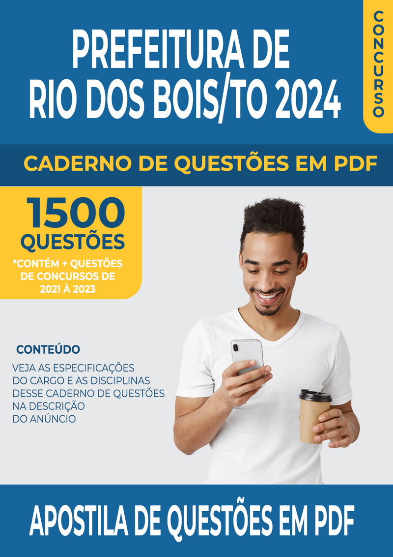 Apostila de Questões para Concurso da Prefeitura de Rio dos Bois/TO 2024 para Professor de Educação Física - Mais de 1.500 Questões Gabaritadas | loja123shop