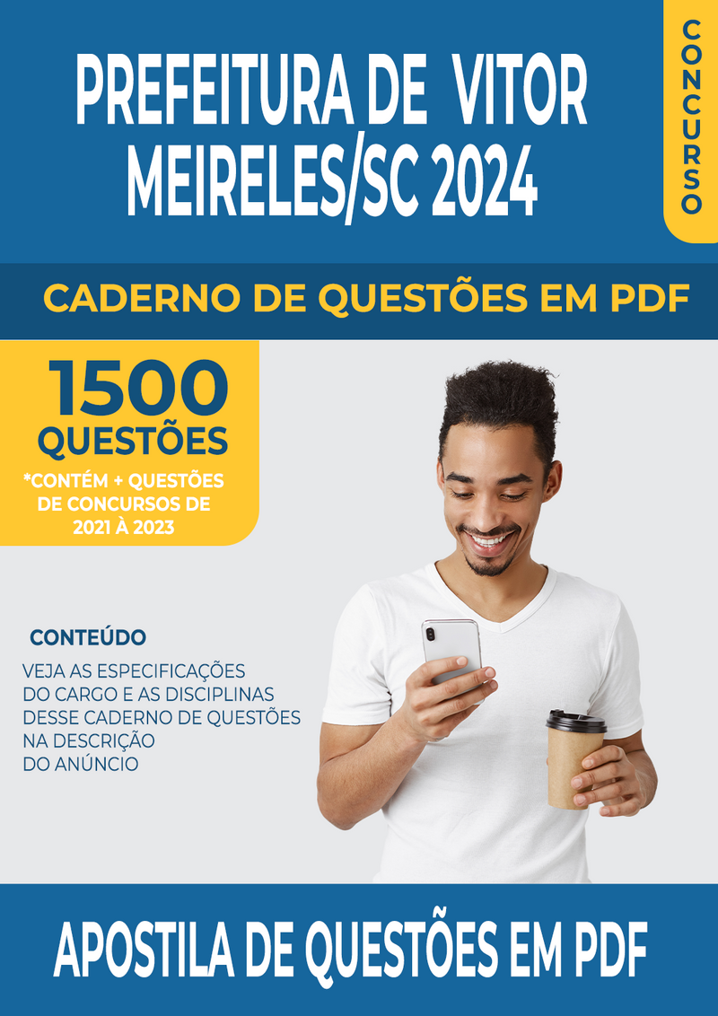 Apostila de Questões para Concurso da Prefeitura de Vitor Meireles/SC 2024 para Veterinário - Mais de 1.500 Questões Gabaritadas | loja123shop