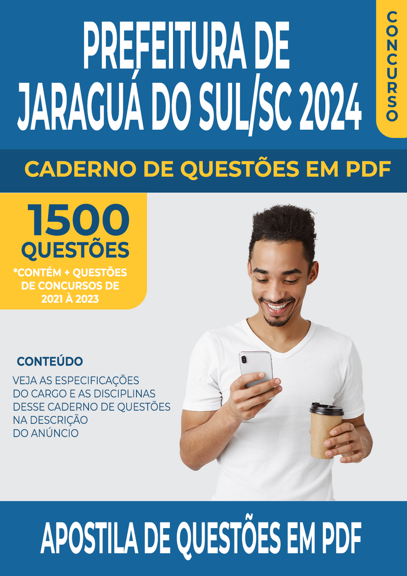 Apostila de Questões para Concurso da Prefeitura de Jaraguá do Sul/SC 2024 para Professor de Inglês - Mais de 1.500 Questões Gabaritadas | loja123shop