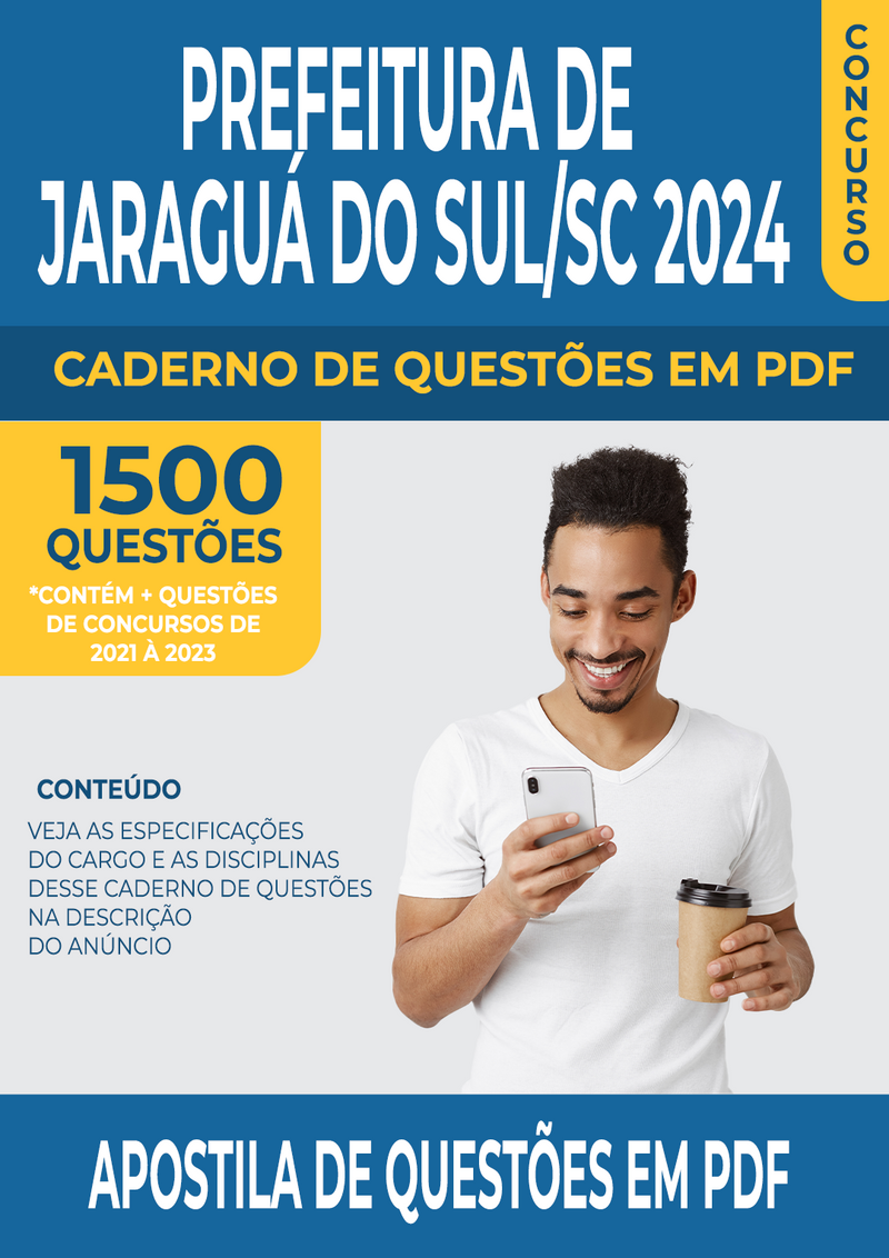 Apostila de Questões para Concurso da Prefeitura de Jaraguá do Sul/SC 2024 para Jornalista - Mais de 1.500 Questões Gabaritadas | loja123shop