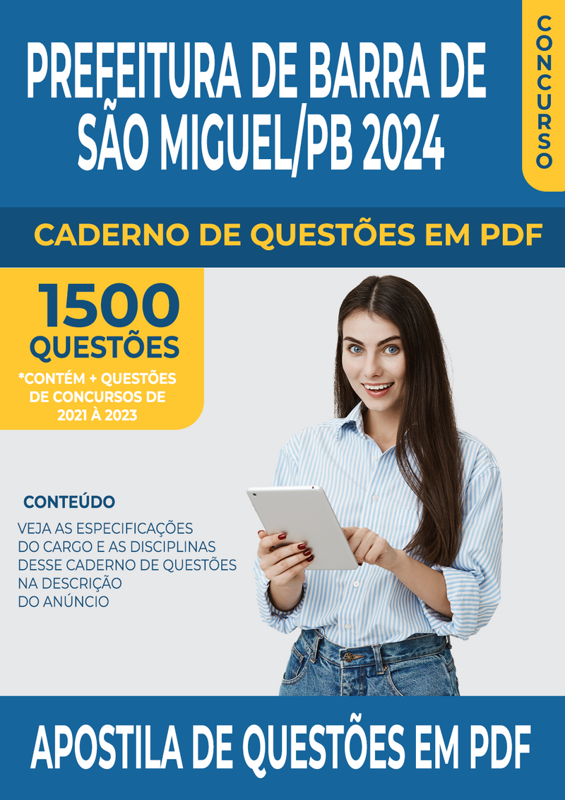 Apostila de Questões para Concurso da Prefeitura de Barra de São Miguel/PB 2024 para Engenheiro Florestal - Mais de 1.500 Questões Gabaritadas | loja123shop