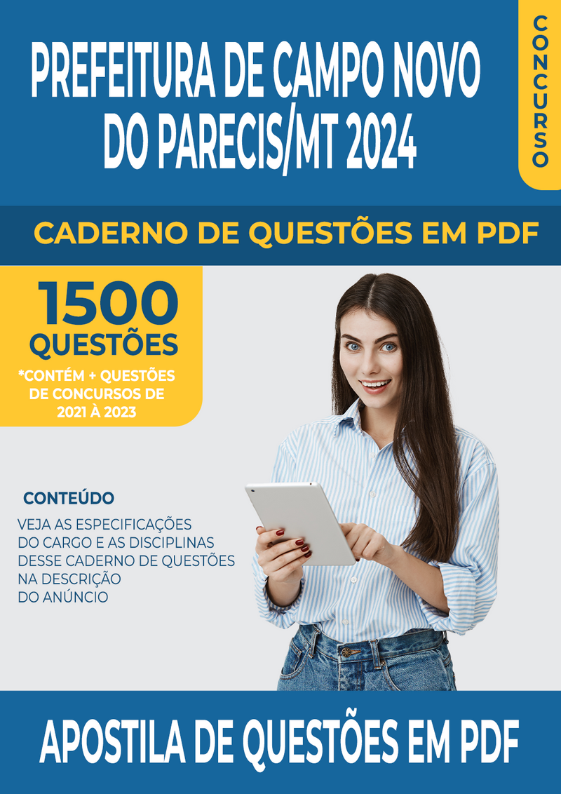 Apostila de Questões para Concurso da Prefeitura de Campo Novo do Parecis/MT 2024 para Professor de História - Mais de 1.500 Questões Gabaritadas | loja123shop