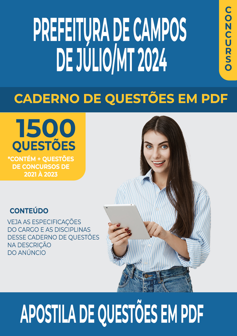 Apostila de Questões para Concurso da Prefeitura de Campos de Júlio/MT 2024 para Enfermeiro ESF - Mais de 1.500 Questões Gabaritadas | loja123shop