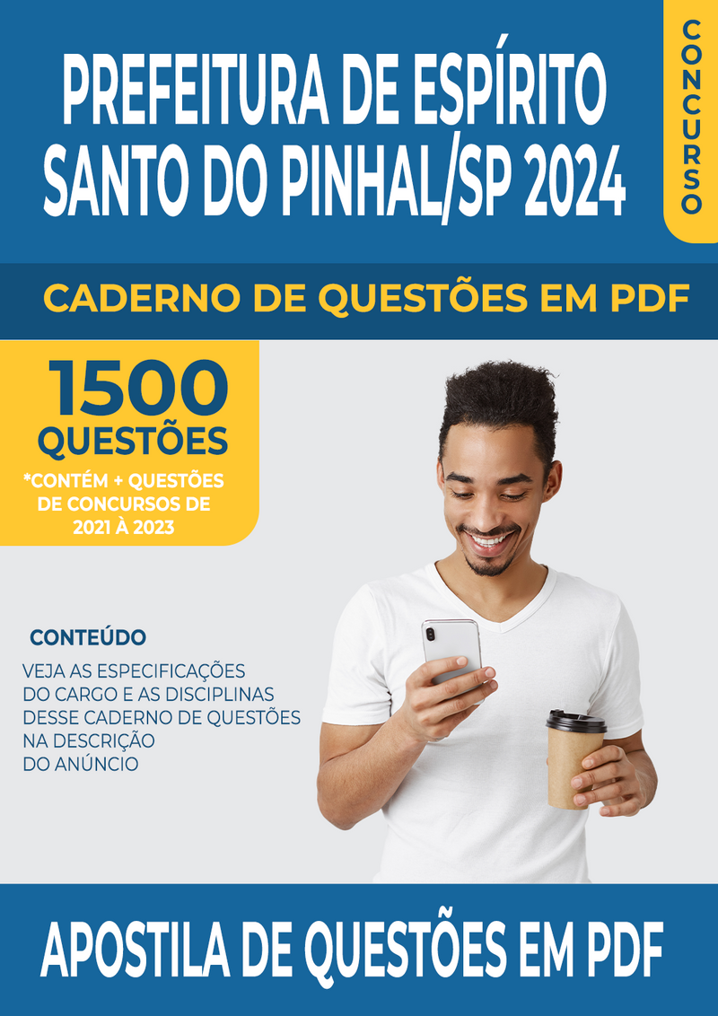 Apostila de Questões para Concurso da Prefeitura de Espírito Santo do Pinhal/SP 2024 para Fiscal Sanitário - Mais de 1.500 Questões Gabaritadas | loja123shop
